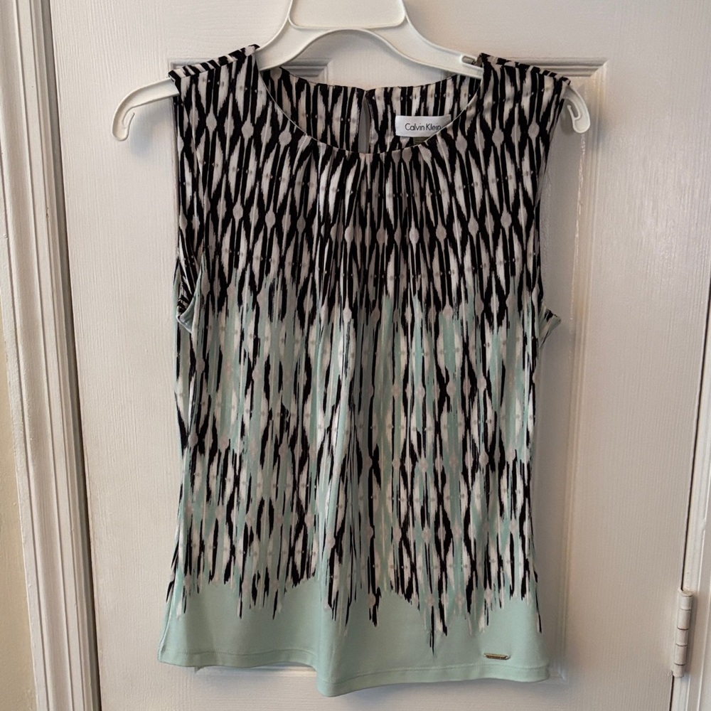 Calvin Klein Black and Mint Dress Top
